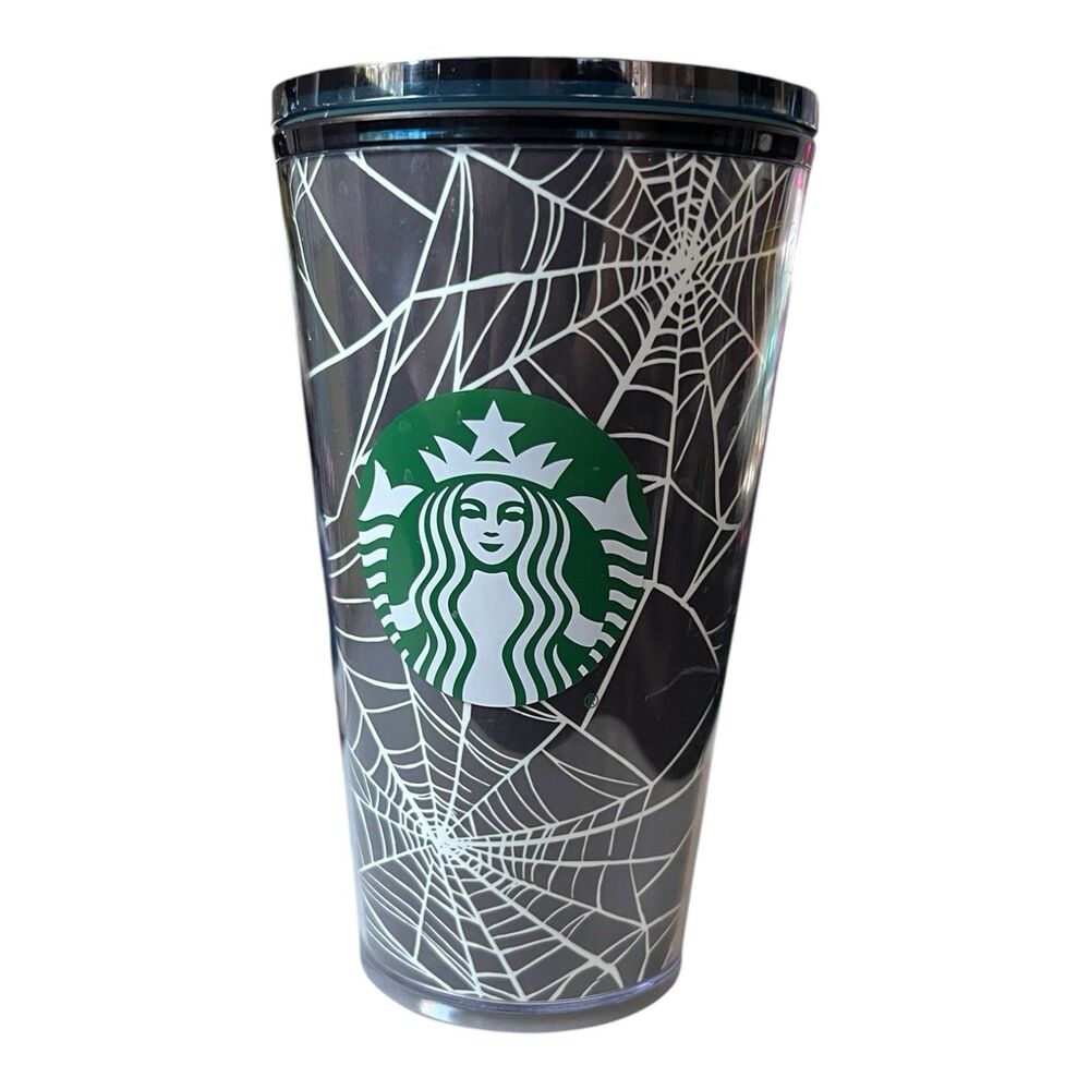 Starbucks Halloween 2021 Glow-In-The-Dark Spider Web 16 oz Tumbler READ